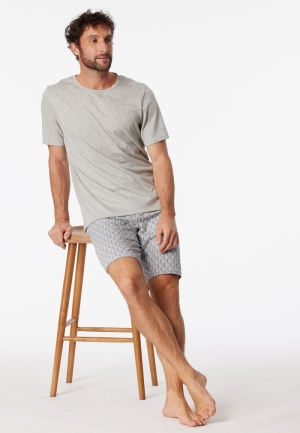 Pyjama kort Fine Interlock GRIJS