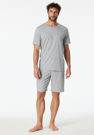 Pyjama kort Fine Interlock GRIJS