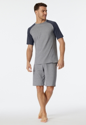 Pyjama kort met ronde hals BLAUW