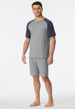 Pyjama kort met ronde hals BLAUW