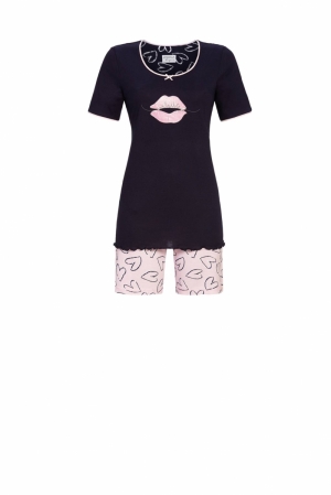 Pyjama met short love DARK NAVY