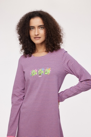 Slaapkleedje dino Saura ROZE-LILLA