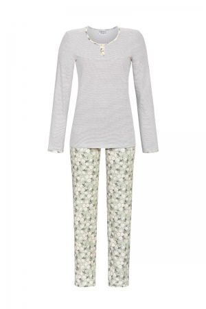 Pyjama met sierknoopjes GRIJS-GROEN