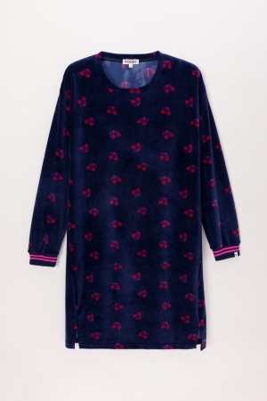 Slaapkleedje kersjesprint DONKERBLAUW