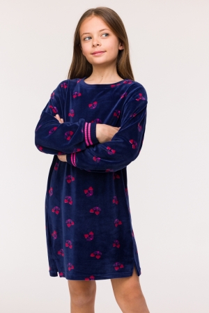 Slaapkleedje kersjesprint DONKERBLAUW