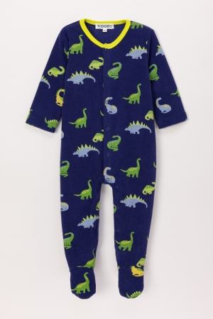 Kruippakje dino print DONKERBLAUW