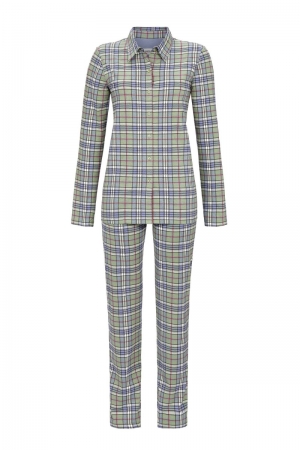 Pyjama met doorknoopshirt SALBEI