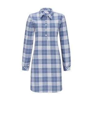 Slaapkleed in flanel BLUE INDIGO