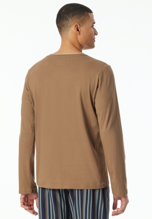 Shirt lange mouwen Mix + Relax WHISKEY