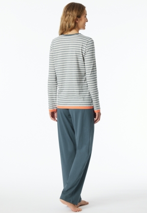 Pyjama gestreept shirt JEANSBLAUW