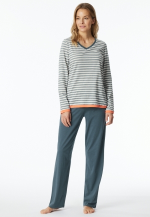 Pyjama gestreept shirt JEANSBLAUW