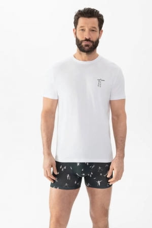 Pyjamashirt korte mouw WIT