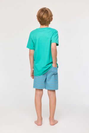 Jongenspyjama heremietkreeft TURQUOISE