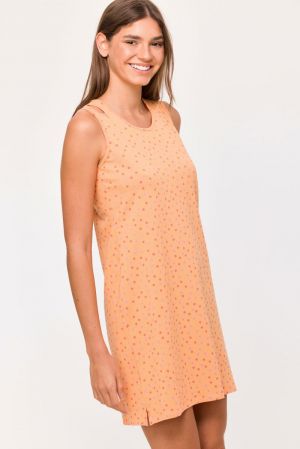 Nachtkleed bolletjes print ORANJE