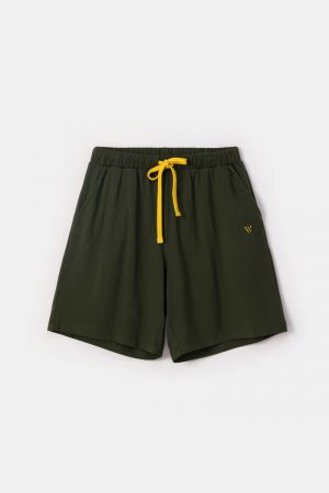 Herenpyjama V-hals, gestreept KAKI