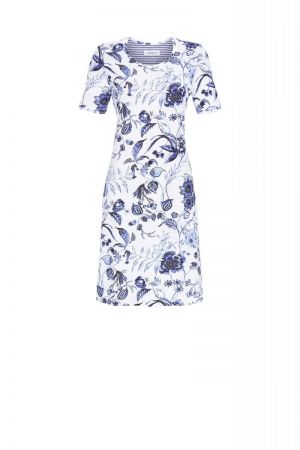 Nachthemd met bloemenprint SCHADUWBLAUW