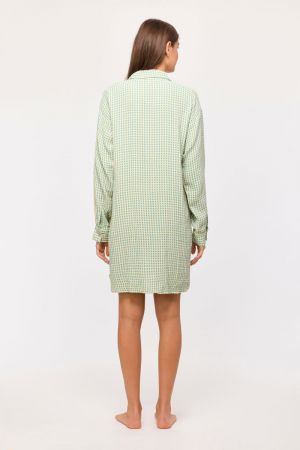 Shirtdress geruit GROEN