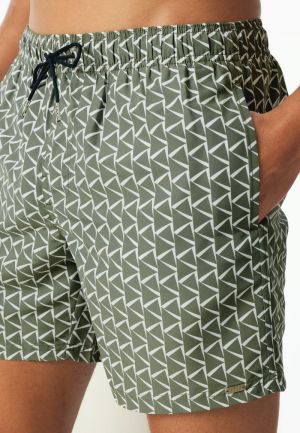 Zwemshort met grafisch patroon KAKI