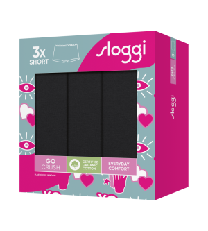 Sloggi GO Crush Short 3-pack ZWART