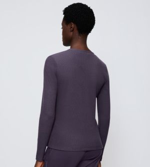 Pyjama shirt lange mouw INK GRAY