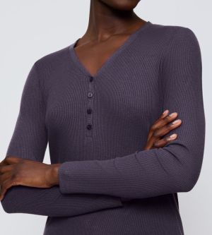 Pyjama shirt lange mouw INK GRAY