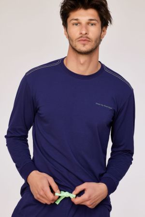 Herenpyjama Dream big DONKERBLAUW