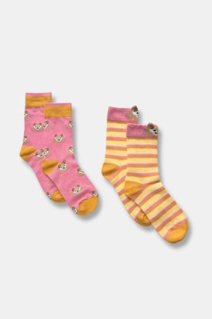 Sokken kat, duopack ROZE