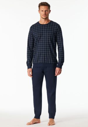 Lange pyjama fine interlock NACHTBLAUW