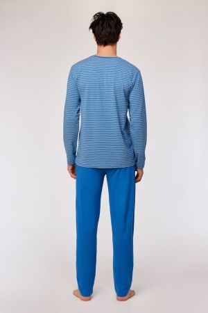 Herenpyjama gestreept BLAUW