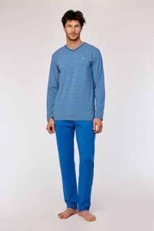 Herenpyjama gestreept BLAUW