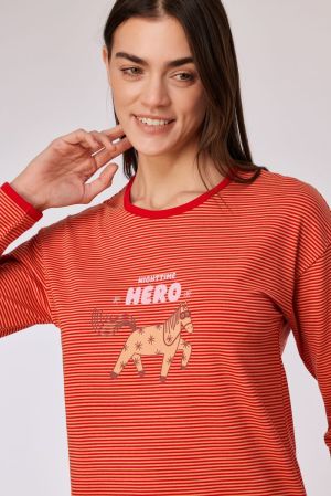Nachtkleed Nighttime Hero ROOD-ORANJE