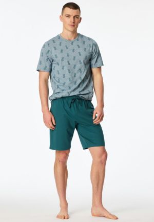 Korte pyjama ananas GROEN