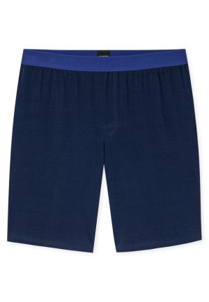 Korte pyjama V-hals streepjes ROYAL BLUE