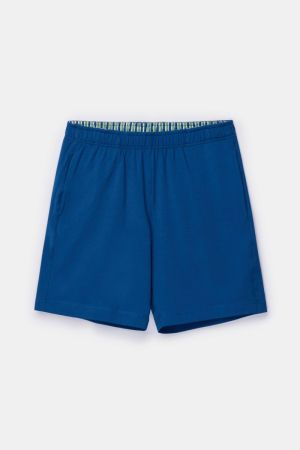 Herenpyjama V-hals, gestreept BLAUW