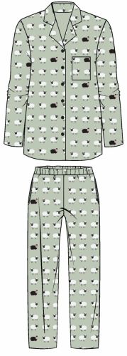 Pyjama doorknoop schaapjes JADE CREAM