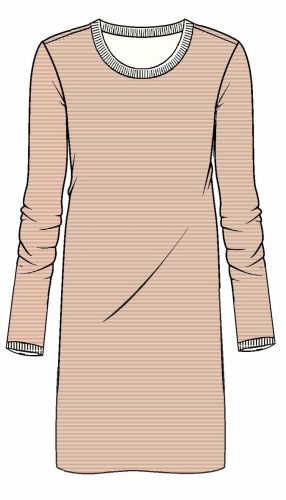 Sleepshirt gestreept BAKSTEENROOD