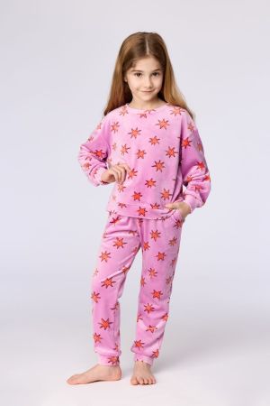 Meisjespyjama sterrenprint ROZE
