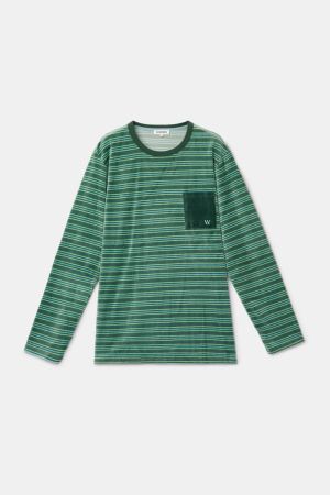 Pyjama groene streep GROEN
