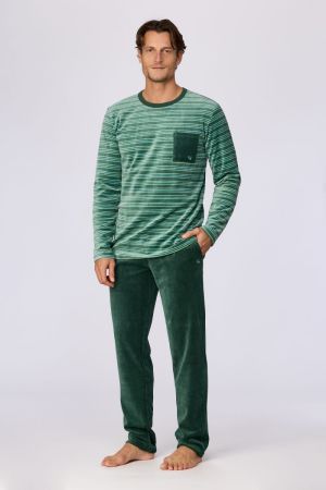 Pyjama groene streep GROEN