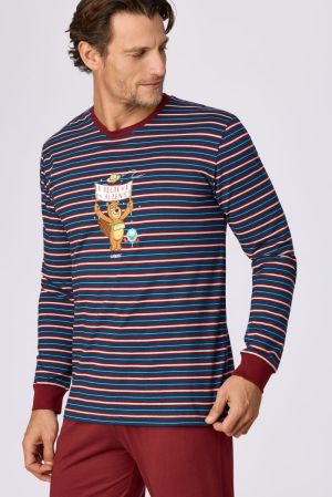 Pyjama gestreept DARK BLUE